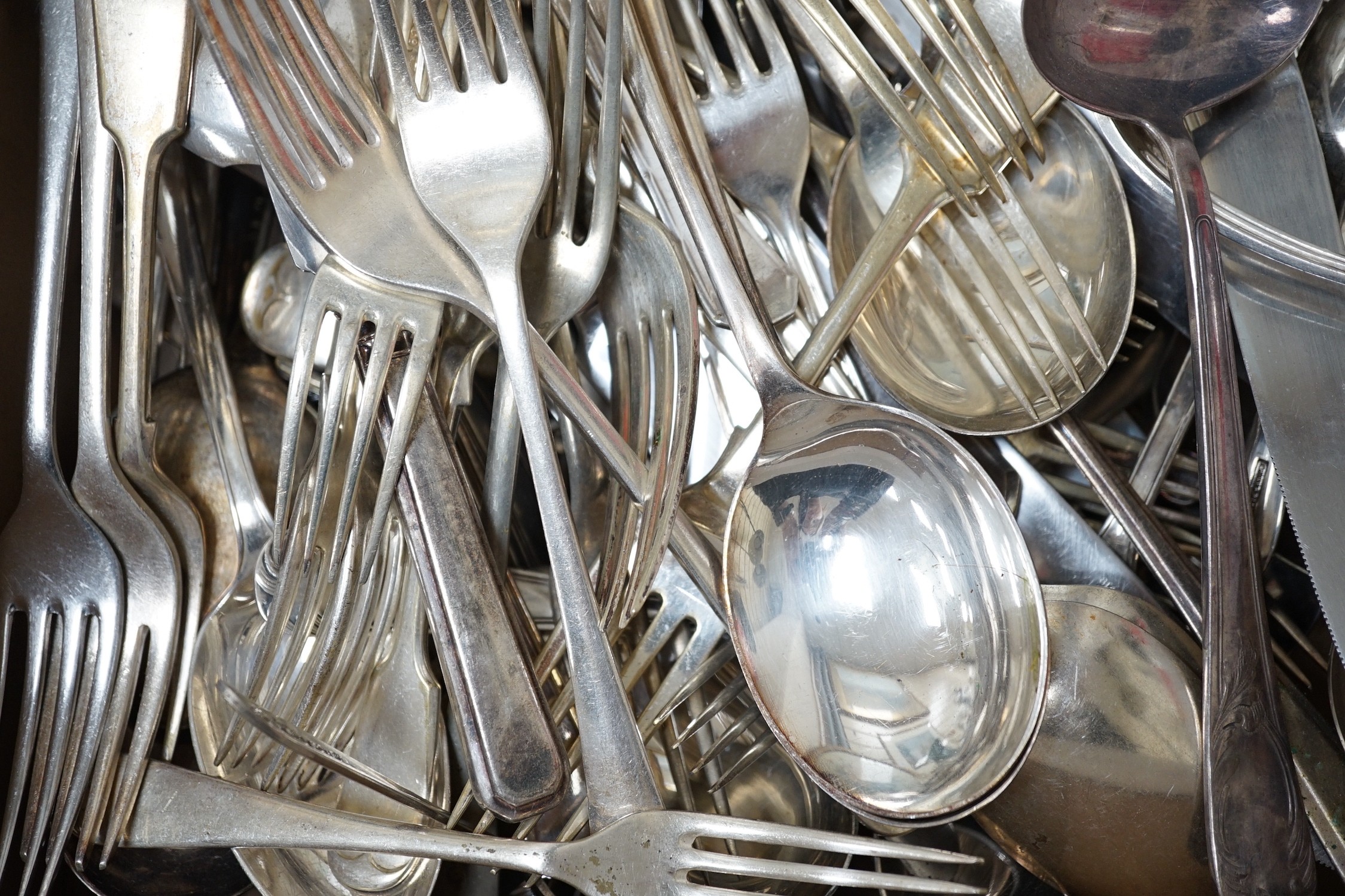 A quantity of silver plated flatware